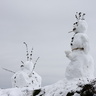 Monsieur 'Bonhomme de neige' et madame ; Saint-Suliac