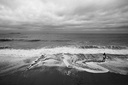 Surfeur sur la plage du Sillon